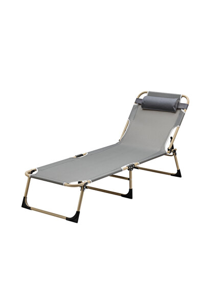 Lawazim Outdoor Folding Bed Adjustable Recliner Chair 176x55x33cm
