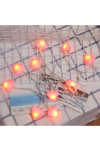 Choice سلسلة أضواء LED بيضاء دافئة بطول 1.5 متر على شكل قلب خوخي خرافي تعمل ب...