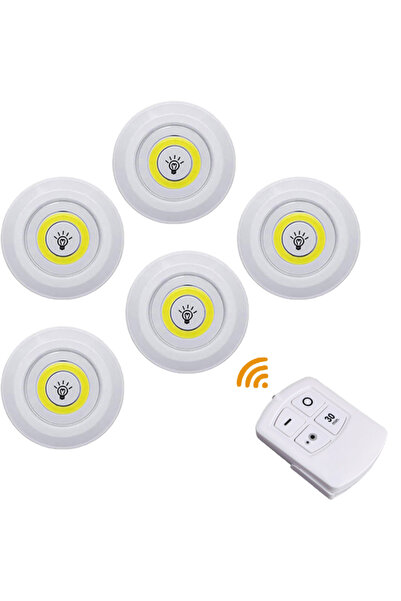 Choice إضاءة دافئة 1 تحكم 5 مصابيح LED أسفل الخزانة مع جهاز تحكم عن بعد تعمل بالبطارية LED للخزائن