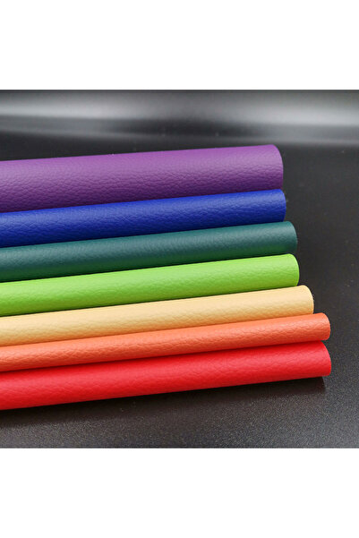 Choice سلسلة قوس قزح 7 قطع بالجملة من جلد الليتشي الصناعي من مادة البولي يوري...