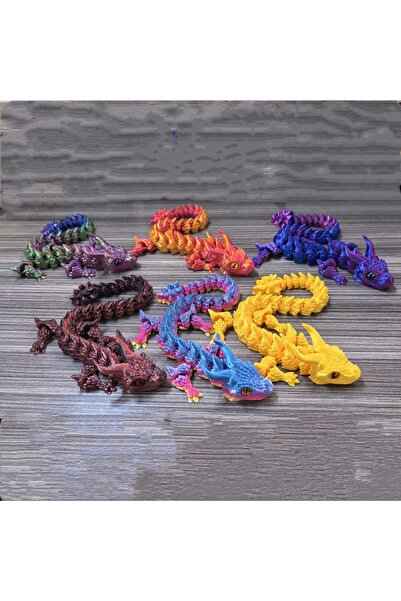 Choice 6 قطع 31 سم زينة تنين ملتصقة مطبوع ثلاثية الأبعاد يمكن تحريك المفاصل ل...