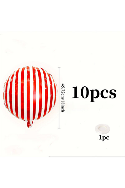 Choice 11 بالونة حمراء مخططة باللونين الأحمر والأبيض مقاس 18 بوصة، بالونات سي...