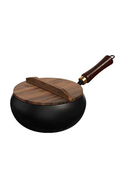 Choice 24cm wooden lid for pot Big Belly Pot Uncoated Hand-Made Iron Pot Household Cooking Pot Non-Stick P