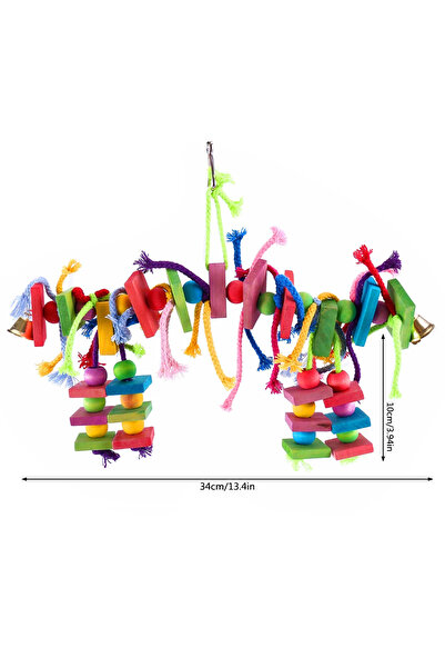 Choice1 ألعاب خشبية للببغاء، ألعاب معلقة للقفص، ألعاب مضغ، مكعبات متعددة الأل...