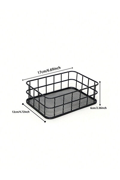 Choice Black-M 1pcs Storage Bottles Nordic Style Desktop Basket Metal Box Iro...