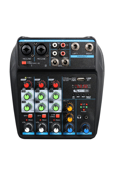 Choice K3 Professional 4-Channel Mixer With 48V Phantom Power, USB Studio Karaoke Bluetooth DJ Console Mixe