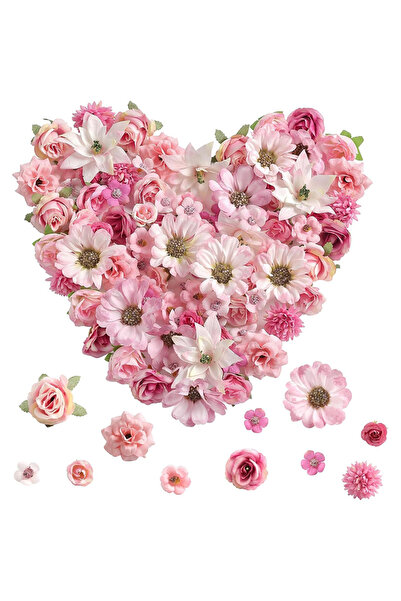 Choice 50 قطعة من رؤوس زهور الفاوانيا الاصطناعية الصغيرة باللون الوردي، زهور ...