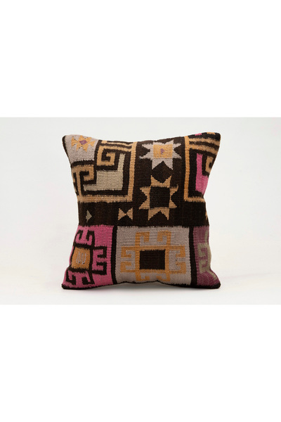 Kilim Whole Sale غطاء وسادة عتيق مصنوع يدويًا من الكليم والصوف مقاس 40x40 سم