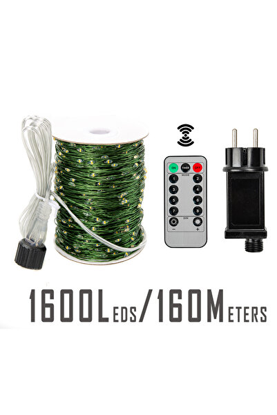 Choice سلسلة أضواء LED بطول 160 مترًا، 1600 مصباح LED، أبيض دافئ، قابس الاتحا...