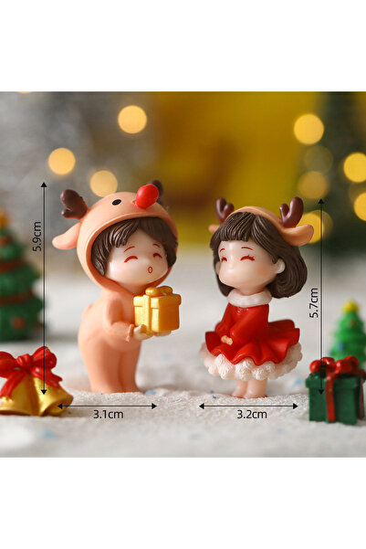 Choice حامل مجسمات زوجين صغيرين لعيد الميلاد لتزيين المكتب المنزلي، إكسسوارات...