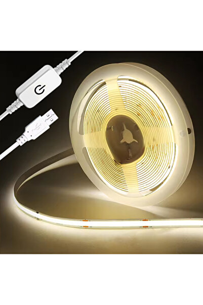 Choice شريط إضاءة LED COB USB بطول 5 أمتار باللون الأبيض الطبيعي بطول 1-5 أمت...