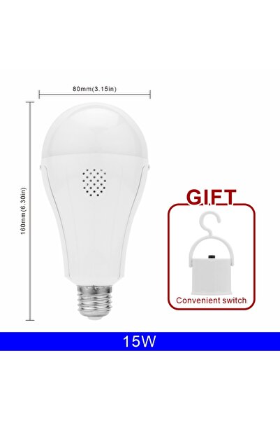 Choice مصباح طوارئ LED أبيض بارد 15 وات E27 15 وات 1600 مللي أمبير في الساعة ...