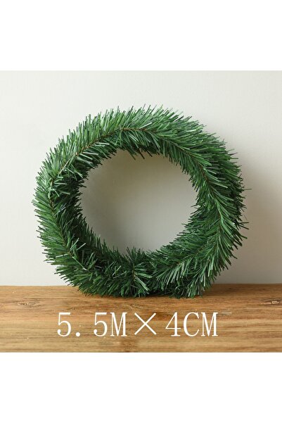 Choice 5.5 متر × 4 سم 5.5 متر إكليل نباتات اصطناعية خضراء زينة شجرة عيد الميل...
