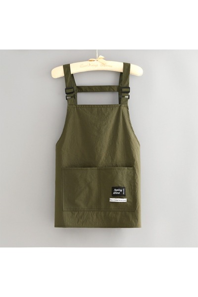 Choice مريلة حلاقة احترافية جديدة قصيرة باللون الأخضر الداكن، قابلة للتنفس ومقاومة للماء، مآزر طبخ بمقاسين كبيرين