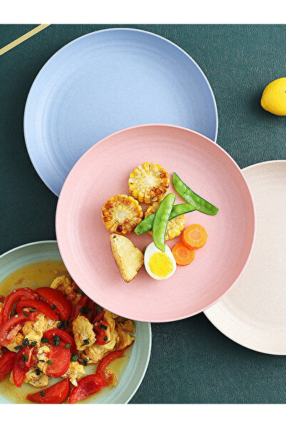 Choice 4 قطع متوسطة الحجم 23 سم، 4 قطع من أطباق قش القمح خفيفة الوزن غير قابل...