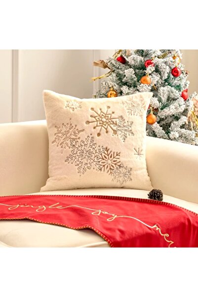 Choice Snowflake Simple Pillow Case Hristmas Solid Color Embroidery Pillow Co...