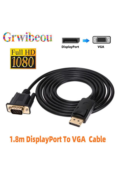 Choice محول كابل DP إلى VGA بطول 1.8 متر، بدقة 1080 بكسل، بطول 1.8 متر، محول ...
