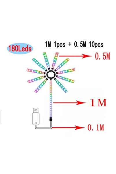 Choice 180 مصباح LED للألعاب النارية مع جهاز تحكم عن بعد وألوان RGB و213 وضعً...