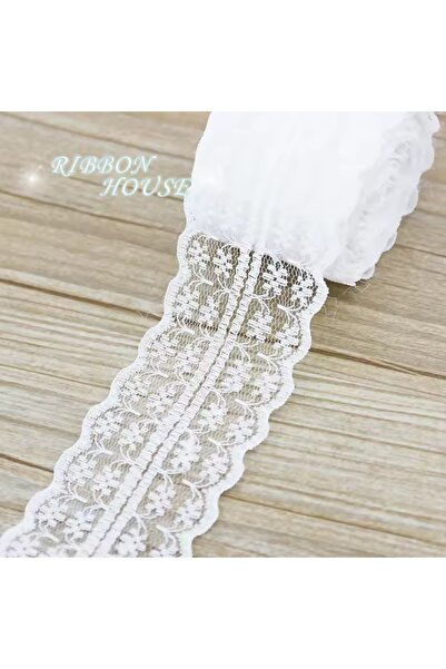 Choice أبيض كبير (5 ياردات/لفة) 45 مم من قماش الدانتيل الأبيض، زخرفة حزام، مادة تغليف هدايا جميلة