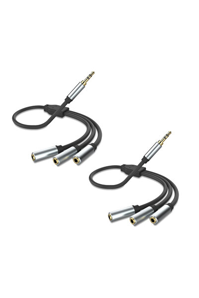 Choice 2 قطعة كابل موزع سماعة الرأس كابل الصوت 3.5 مم ذكر إلى 3 مقبس أنثى 3.5 مم محول موزع Aux Ca