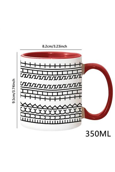 Choice كوب قهوة أحمر 350 مل مع رسالة من السيراميك وكوب حليب الشوكولاتة وكوب ه...