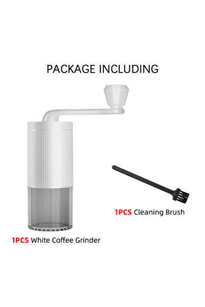 Choice مطحنة حبوب قهوة صغيرة بيضاء مع إعدادات يدوية قابلة للتعديل ومطحنة قهوة مخروطية محمولة للغاية