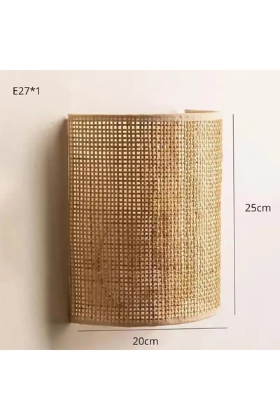 Choice Without Bulb E27 Style B Vintage Retro Rattan Wall Lights E27 Handwove...