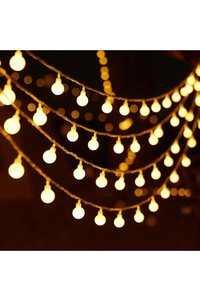 Choice سلسلة أضواء LED كروية بطول 12 مترًا و100 مصباح بمقبس أوروبي دافئ بطول ...