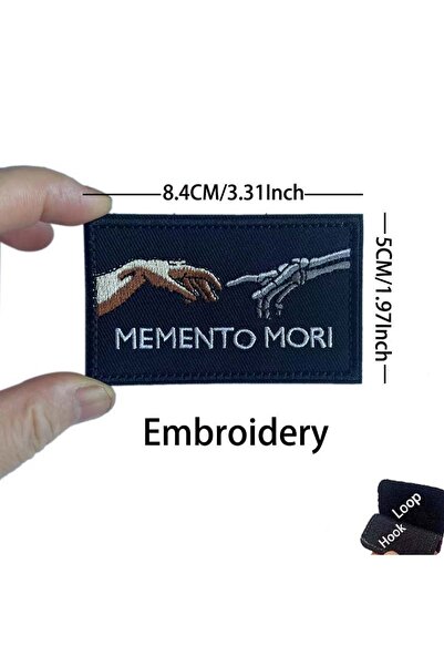 Choice HK130-02 Memento Mori، شارة معنويات من القماش، تطريز على شكل جمجمة، خط...