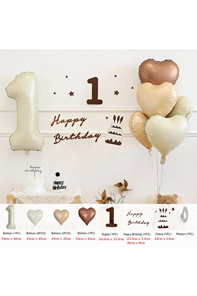 Choice Other Other Ruby 10pcs Retro cream wind love digital balloon set 1-9 b...
