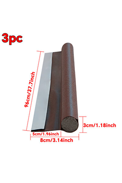 Choice شريط إغلاق سفلي للباب بني 96 سم × 3 قطع، مقاوم للرياح، ومضاد للضوضاء، ...