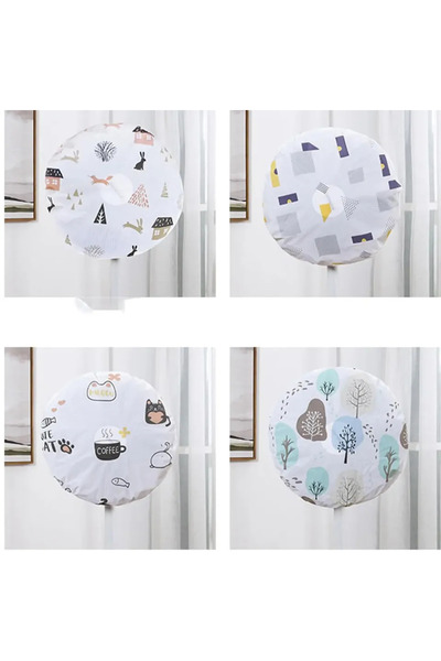 Choice random color 1pc-Fan Protective Cover Dust Cover, Waterproof Fan Cover Household Universal Round Flo