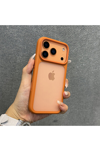 Choice جراب iPhone 17 Pro Max برتقالي مع زر التحكم في الكاميرا لهاتف iPhone 17 Pro Max 17Pro رفيع غير لامع شفاف