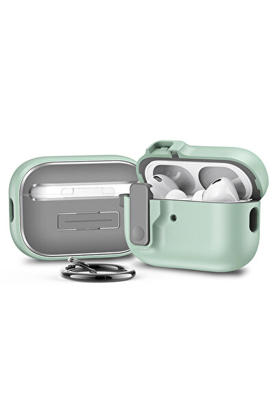 Choice حافظة لجهاز AirPods 4 باللون الأخضر لجهاز AirPods 4 مع مشبك قفل أمان و...