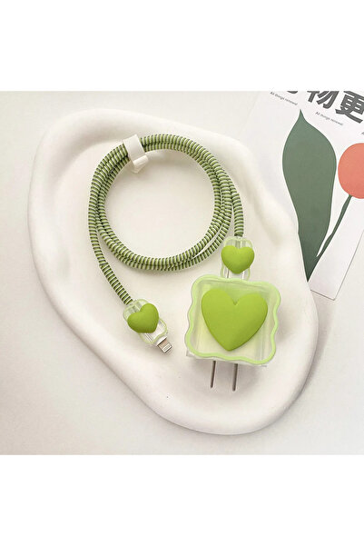 Choice Green Sleeve Charger Cable Protector Cover 3D Gradient Color Soft Silicone Charger Case for Iphone 1