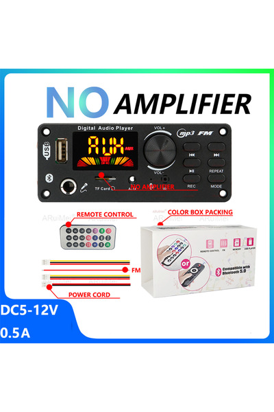 Choice NO AMPLIFIER DC 12V Bluetooth 5.0 MP3 WMA WAV APE Decoder Board Hands-free Car Audio Microphone USB