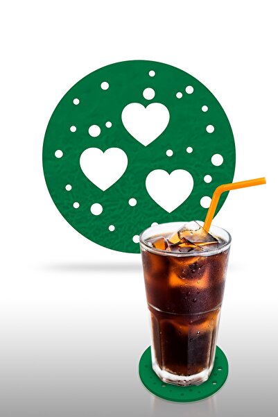 Artikel طقم مكون من 6 قطع من قواعد الأكواب المصنوعة من اللباد الأخضر المزخرف ...