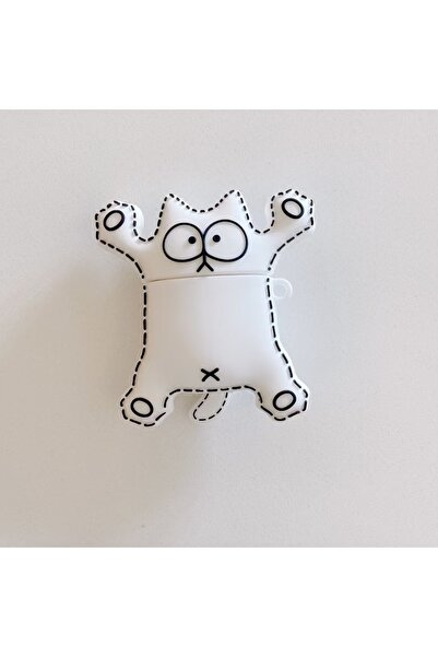 Choice جراب سيليكون لطيف على شكل قطة كرتونية لسماعات AirPods Pro 2 Pro Lvory - ناعم، مقاوم للسقوط، مقاوم للتآكل