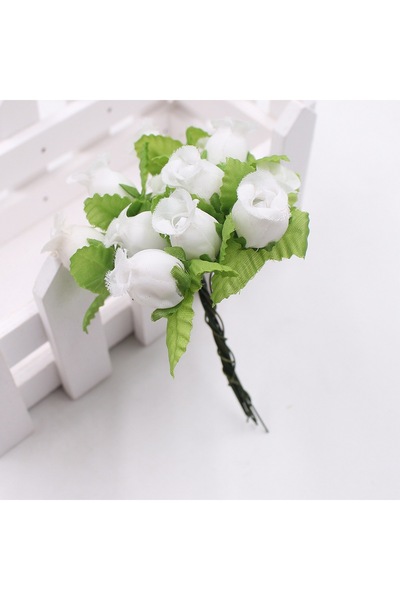 Choice 12 قطعة من الزهور الاصطناعية المصنوعة من الحرير عالي الجودة باللونين ا...