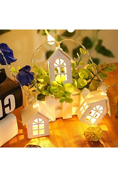 Choice 1.5 متر 10 ليد أبيض دافئ قطعة واحدة 1.5 متر 10 ليد منزل خشبي صغير يعمل بالبطارية سلسلة أضواء جارلاند الجنية