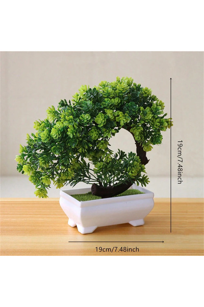 Choice PJ41-03 Uflower Artificial Bonsai Tree, Fake Potted Plants, Small Plastic Green Trees for Home Offic