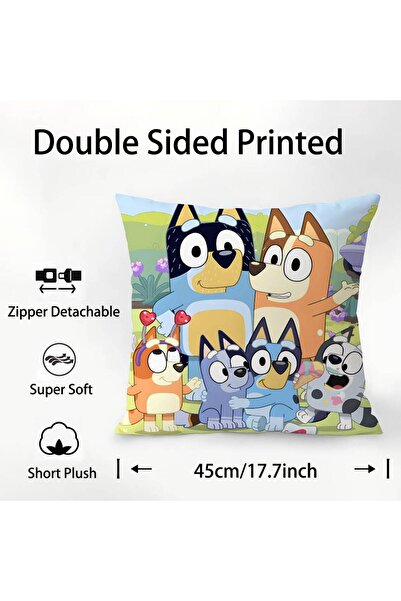 Choice غطاء وسادة مربع بطباعة كرتونية على الوجهين من Cute-B-B-Blueys-S مقاس 3...