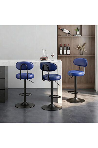 sharpdo 4PCS Bar Chair,High Back Small Round Stool, Comfortable Adjustable High Bar Chair with 360° Swivel