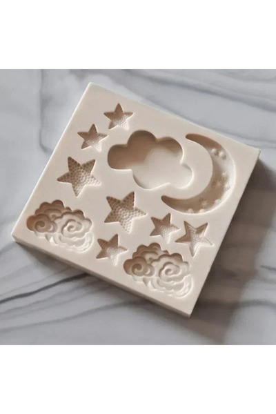 Choice 1 قوالب سيليكون إبداعية مصنوعة يدويًا على شكل سحابة وقمر ونجمة بنمط هن...