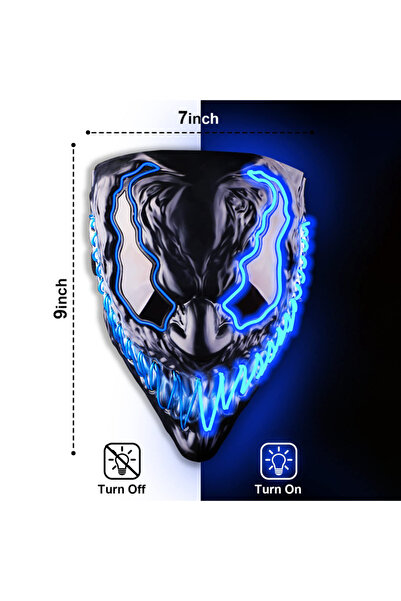 Choice blue Marvel Venom Mask with Lens Halloween Party Decoration LED Mask Propsfor Hot Toys Venom Cosplay