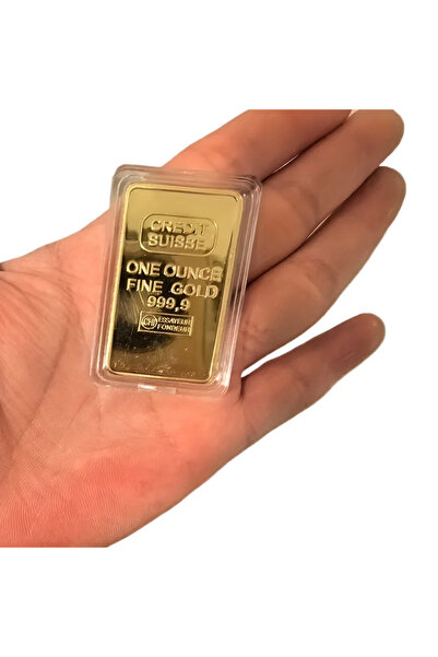 Choice زينة مكتب منزلية سويسرية 5×3 سم، 50 جرامًا، مصنوعة من سبائك نحاسية مطلية بالذهب، نسخة طبق الأصل من سبائك ذهبية صغيرة