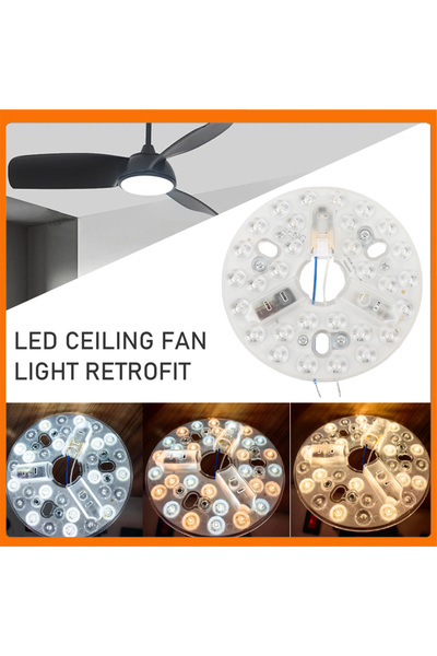 Choice مجموعة استبدال إضاءة LED لمروحة السقف 15 وات مع سطوع قابل للتعديل مقاس 5.3 بوصة، متعددة الاستخدامات