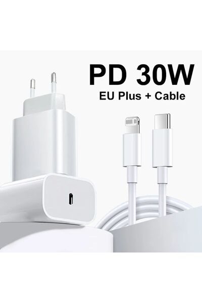 Choice شاحن وكابل الاتحاد الأوروبي لشاحن PD 30W USB Type C لهاتف iPhone 15 13...