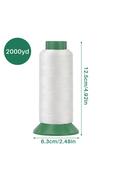 Choice خيط ماكينة الخياطة 210D أبيض 2000 ياردة لفة كبيرة حبل نايلون مصنوع يدو...
