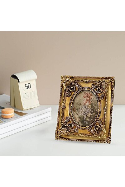 Choice معرض صور لقطعة مركزية منقوشة بإطار صورة مستطيل على الطراز الأوروبي، صورة جدارية على سطح الطاولة